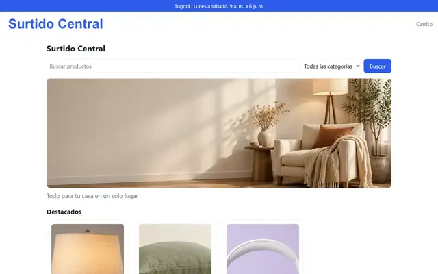 Tienda de ejemplo con la plantilla Clásica