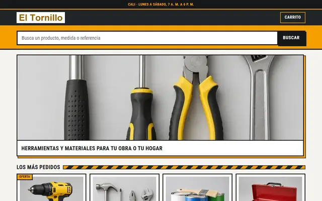 Tienda de ejemplo con la plantilla Ferretería Catálogo