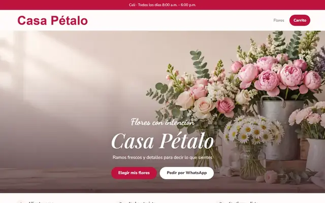 Tienda de ejemplo con la plantilla Floristería