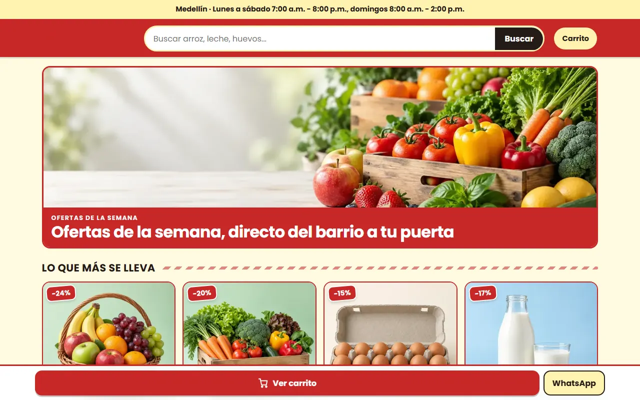 Tienda de ejemplo con la plantilla Barrio con Ofertas